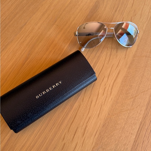 Burberry Silver Aviator Sunglasses - Picture 1 of 6